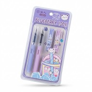 Set 2 stilouri cu cerneala care se sterge penita normala si ascunsa model Blueberry